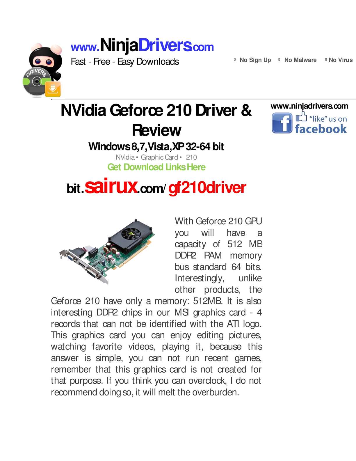 nvidia 210 graphics driver download